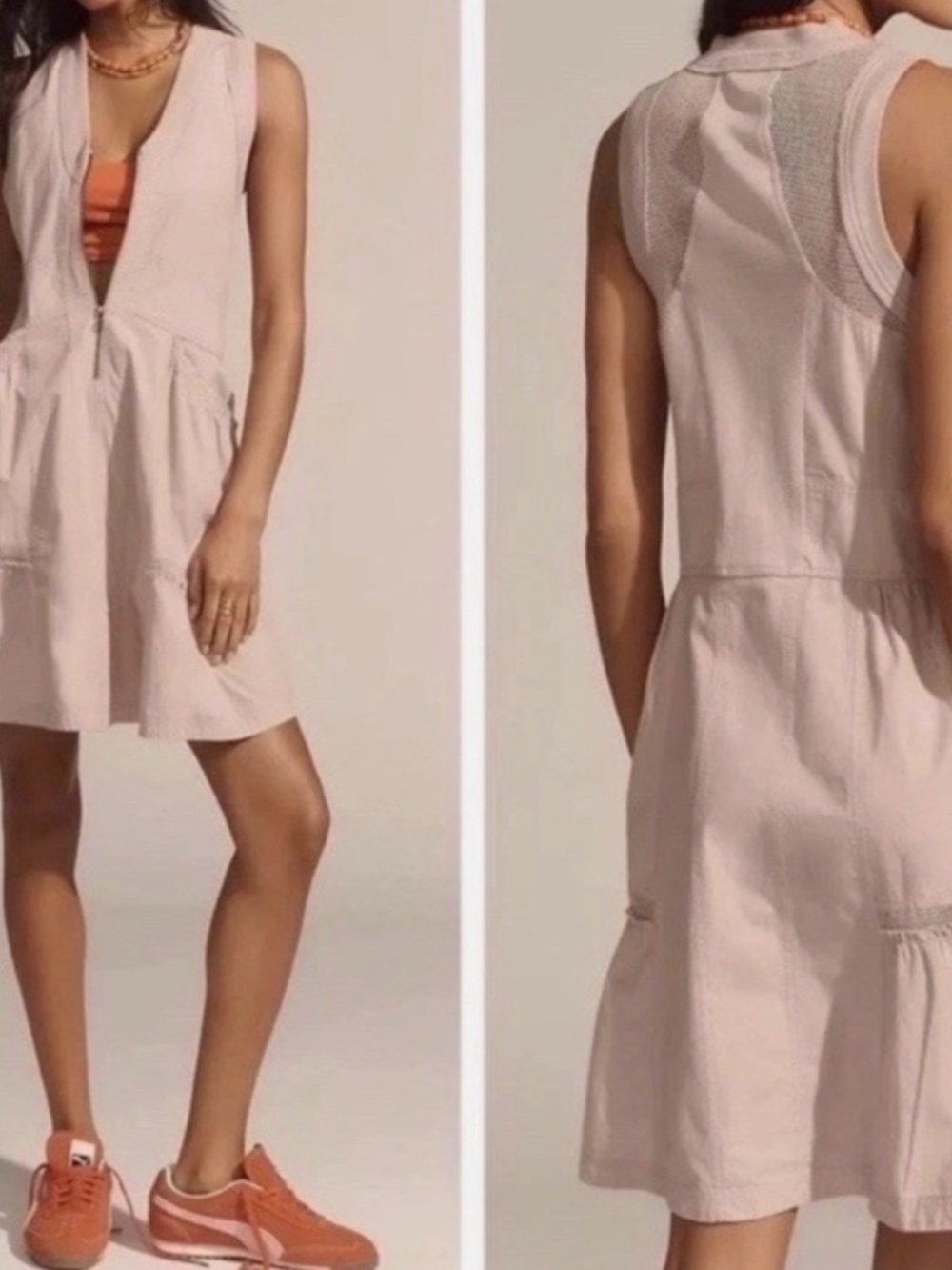 Anthropologie Daily Practice Trek Utility Mini Dress in Dusty Mauve XS - Picture 3 of 5